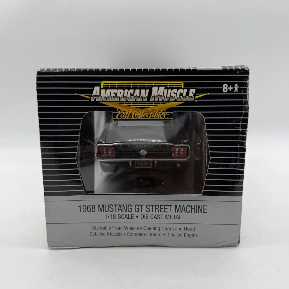 Ertl 39003 American Muscle Street Machine 1/18 Black 1968 Mustang GT DieCast Car